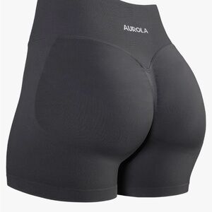 NWT AUROLA Influence Dark Grey 3.5 Workout Scrunch Compression Shorts - Sz Small